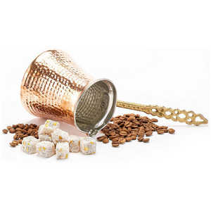 Cafetera Bold Blossom, cafetera turca de cobre hecha a mano, máquina anatólica para café, taza de café de cobre martillado Kervan, venta al por mayor en India - Product Image 5