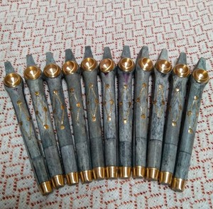 Pipes en corne d'os faites à la main avec incrustation dorée, forme naturelle sculptée, imitation antique, artisanat de collection, Medwakh en os pour Dokh - Product Image 4