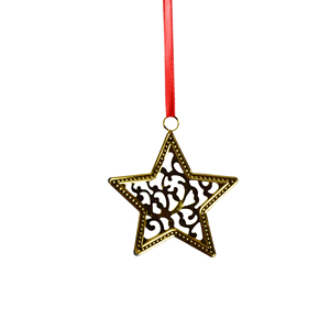 Adorno Metálico Colgante de Navidad con Diseño de Estrella, Chapado en Varios Colores, Corte Iónico y Forma Decorativa - Product Image 2