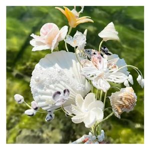 Fleurs de coquillage coquillage naturel fleur de mariage décor de fête de mariage côtier décor de fleurs de coquillage côtier: mariage de plage bonnes affaires - Product Image 6