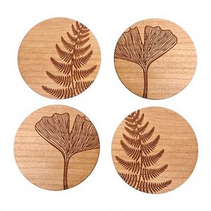 Fabricante directo de exportación al por mayor impreso hecho a mano bambú madera té posavasos conjunto pizarra Material Mat/Pad cartón embalaje - Product Image 1