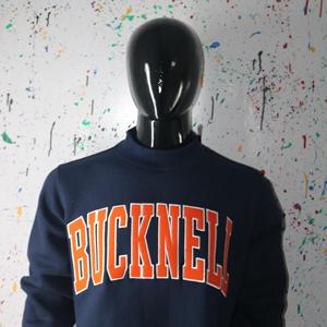 Sweat-shirt à capuche en polaire BUCKNELL BLUE 100% coton avec broderie appliquée, style vintage, streetwear, hiver, URBAN PRODUCTIONS - Product Image 4