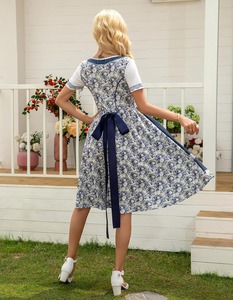 Vestido Dirndl para Mujer, Oktoberfest, Traje Tradicional Alemán para Fiesta de la Cerveza Bávara, Poliéster - Product Image 3