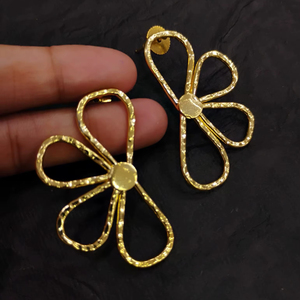 Natural High Quality Brass <b>Earrings</b> Women Trendy Fashion Jewellery Textured Finish <b>Hook</b> Statement Wedding Drop <b>Earrings</b> - Product Image 1