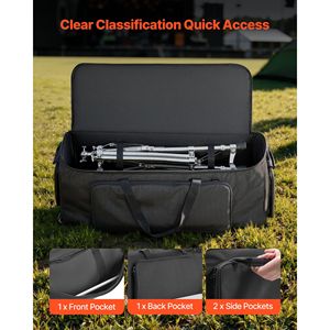 Borsa per il trasporto di strumenti a percussione 1680D con ruote, maniglia robusta e cerniera scorrevole, custodia resistente per il trasporto di set di strumenti musicali - Product Image 4