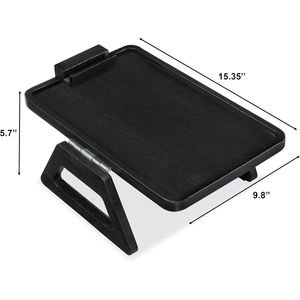 Tavolino Rettangolare con Braccioli in Legno di Acacia 39 cm P x 25 cm L x 14,5 cm A, Vassoio Pieghevole per Braccioli del Divano con Organizer per TV - Product Image 2