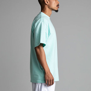 Camiseta de algodón grueso de 7.5oz con cuello redondo, estampado serigráfico, logo frontal transpirable y corte holgado estilo Hip Hop personalizado - Product Image 2