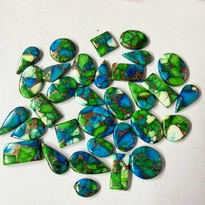 Magnifique pierre précieuse turquoise verte de Mohave, 10-30 mm, de haute qualité, cabochon ovale lisse, pierres en vrac pour la fabrication de bijoux, JaipurGemsHouse - Product Image 2