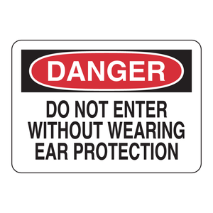 Señal de Protección Auditiva Brady DANGER de 7x10 Pulgadas para Áreas de Trabajo Industrial - Product Image 3