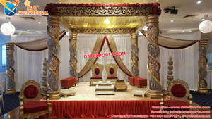 Adorable Cisne Blanco Diseñador Boda Mandap Lujo Cisne Blanco Pilares Boda Mandap Comprar Fibra Cisne Pilar Boda Mandap EE. UU. - Product Image 2