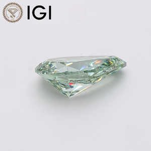 เพชรเม็ดเดี่ยวทรงหยดน้ำสีเขียวระดับ VVS1 ได้รับการรับรองจาก IGI เพชรสังเคราะห์เพาะเลี้ยงในห้องปฏิบัติการสำหรับทำเครื่องประดับ - Product Image 2