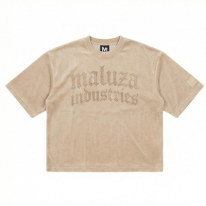 Camiseta de Lujo Urbana de Terciopelo con Pedrería, Estilo Gótico, Diseño Casual Hip Hop, 100% Algodón, Oversize, Transpirable, Antiarrugas, de Alta Calidad - Product Image 1