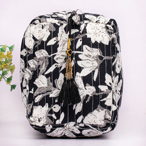 Juego de Bolsas de Maquillaje de Lujo con Estampado Floral Acolchado de Algodón Ecológico para Mujer, Bolsa Organizadora de Cosméticos para Viaje, Promocional y de Marca - Product Image 4