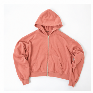 Sweat à capuche zippé streetwear pour homme 400 GSM, poche kangourou, épaules tombantes, impression sérigraphiée, couleur personnalisée, OEM, sweats à capuche zippés épais - Product Image 1