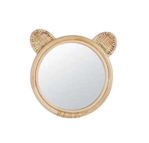 Bohemian Hanging Bear Ear <b>Mirror</b> Rattan <b>Kids</b> Bedroom Wall Decor Natural Woven Wicker Wall Art <b>Mirror</b> Rattan Decor Maker - Product Image 4