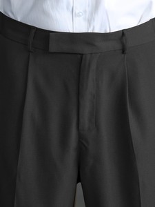 Pantalon large pour homme en sergé coupe décontractée, coupe ample, devant plat, fermeture boutonnée, style été, en polyester/coton écologique coupe-vent - Product Image 3