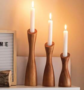 Artistic Wooden Candle Holder Decorative Handmade Centerpiece For Contemporary Interior Styling And Wedding Event Decoration The - Product Image 2