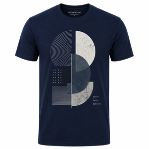 Camiseta de Manga Corta para Hombre Elementa, Color Azul Marino, Cuello Redondo, Corte Regular, 100% Algodón Jersey, Informal, Transpirable, con Estampado Digital por Sublimación - Product Image 1