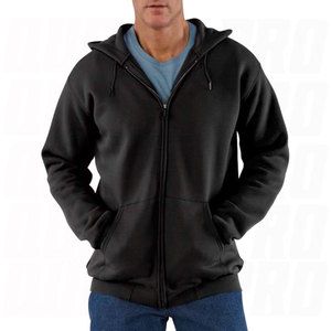 Sudadera con capucha de algodón para hombre, con cremallera completa, gruesa, personalizada, cálida, estilo urbano, con cordón y bolsillos canguro - Product Image 6