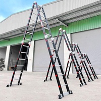 EN131 standard NVLG-43 Vietladders En Aluminium multi-but multi-position escalier escamotable 4x3 étapes
