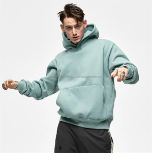 Pas de chaîne épaule tombante broderie personnalisée Logo hommes sweat à capuche surdimensionné lourd 500gsm sweats à capuche en éponge française - Product Image 5