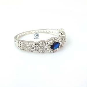 Laisha Sapphire Blue CZ Designer Fashion Bracelet - Product Image 4