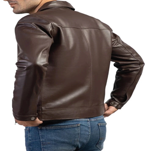 Chaqueta Elegante con Cuello de Cuero Genuino, Prenda Exterior de Piel de Oveja Premium con Forro de Poliéster, Cierre de Cremallera, Cálida, Cómoda y a la Moda - Product Image 4