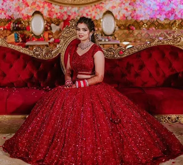 अनन्य शादी विशेष सुंदर लाल रंग Lehenga चोली भारतीय पाकिस्तानी Lehenga कम P: चावल 2023 Dgb निर्यात