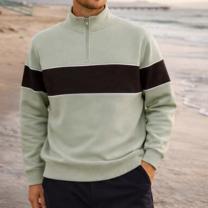 Sudadera Personalizada de Alta Calidad con Cierre de 1/4, Diseño Gráfico en Bloques de Color, para Golf, Informal, para Hombre, Ropa de Invierno - Product Image 4