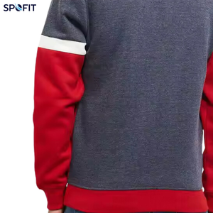 Custom Color Block <b>Crewneck</b> <b>Sweatshirt</b> for <b>Men</b> and Women Contrast Panel Fleece Pullover with Long Sleeves Ribbed Cuffs Casual - Product Image 5