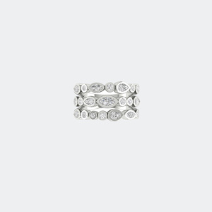 1.45CTW Round Pear Marquise Cut Bezel Set Multi-Band Cluster <b>Statement</b> <b>Ring</b> - Product Image 2
