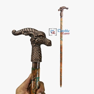 Bâtons de marche pliables légers en bois plaqué et aluminium pour femmes, hommes et seniors, bâton de marche pliable avec poignée tête de dragon - Product Image 1