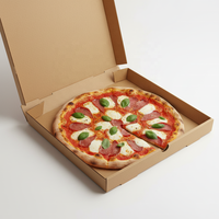 Caja de Pizza de Papel Kraft Ecológica con Logotipo Personalizado, Caja de Empaque para Pizza de 4-16 Pulgadas