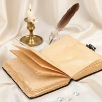 Livre Grimoire Classique en Cuir Imprimé Fait Main, Journal Occulte Vintage pour la Lecture des Sortilèges et la Magie des Ombres
