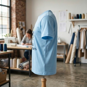 เสื้อยืดคอกลมแขนสั้นผู้ชายทรงปกติ ผ้าฝ้าย 100% คุณภาพสูง ขายส่ง ออกแบบเองได้ ผลิตแบบถัก เป็นมิตรกับสิ่งแวดล้อม - Product Image 4