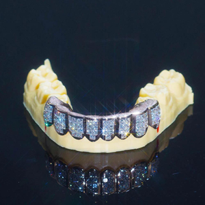 Grillz hip-hop en moissanite, plaqué or argent 925, moissanite taille brillant, grillz dentaire de luxe personnalisé - Product Image 3