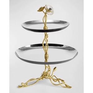 Round <b>Glass</b> <b>Cake</b> <b>Stand</b> <b>With</b> Gold Pedestal Base And <b>Dome</b> Cover For Displaying <b>Cakes</b> And Desserts - Product Image 4