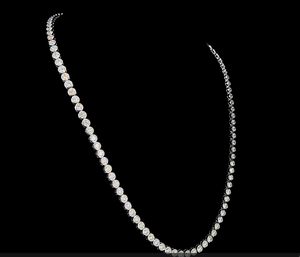 Glamuroso Collar de Tenis con Bisel de Diamantes CVD de Plata 925, con Diamantes CVD Cultivados en Laboratorio de 15-16 CT, Joyería Elegante para la Noche - Product Image 4