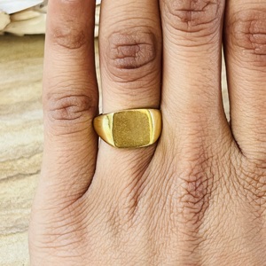 Luxury Style Signet <b>Ring</b> Minimalist Brass <b>Ring</b> For Men's 18k Gold Plated Square Geometric Band Wholesale <b>Statement</b> Modern <b>Ring</b> - Product Image 6