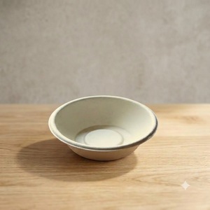 Bol de service rond jetable en bagasse naturelle de 180 ml, vaisselle compostable en pulpe de canne à sucre, fabriqué à partir de fibres végétales, idéal pour les soupes - Product Image 5
