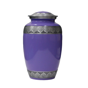 Urnas de cremación de aluminio para adultos con grabado en estaño y acabado en color azul, urnas metálicas para cenizas humanas. - Product Image 1