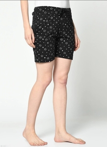 Women's Printed Pattern Shorts <b>Elastic</b> Waist Casual Knitted Cotton Breathable With Pockets Regular Fit - Product Image 2