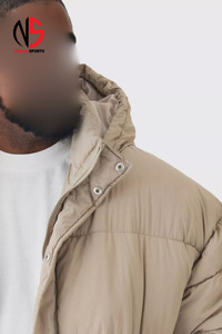 Men's Boxy Crinkle Nylon Puffer Jacket High-Demand Plus Size Winter Quilted Bubble with <b>Sand</b> Windproof New Style <b>Decorated</b> Fur - Product Image 3