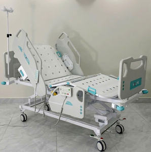 Cama de Hospital Metálica Plegable de Altura Ajustable con Ruedas de Control Central, Manivela, Función de Infusión, Diseño Moderno para Hoteles - Product Image 1