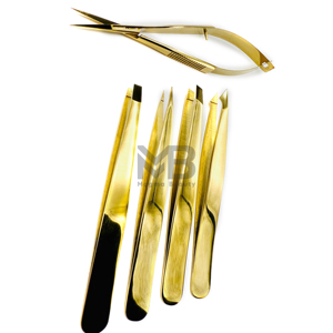 Muestra Disponible, Pinzas para Cejas de Acero Inoxidable Duraderas de Alta Calidad, Pinzas Personalizadas con Punta Dorada - Product Image 4