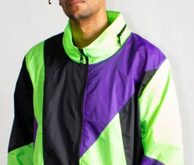 Chaqueta Cortavientos para Hombre con Bloques de Color, Manga Corta, Cuello Alto, Cierre de Cremallera, Ligera, 100% Nailon, Antibacteriana, para Invierno - Product Image 5
