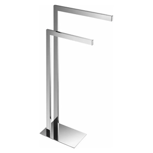Porte-serviettes de sol contemporain en acier inoxydable, support de rangement minimaliste pour salle de bain, organisateur de serviettes de qualité hôtelière - Product Image 3