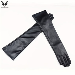 High-End Women's <b>Long</b> Genuine Leather <b>Gloves</b>, Premium Quality Black Solid Color Wholesale Fashion Accessories - Product Image 6