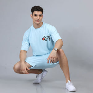 Conjuntos de Verano con Diseño y Colores Personalizados, 100% Algodón Premium, Línea de Ropa Masculina, Ropa Deportiva, Estilo Casual, Conjuntos de Camisetas para Hombre, Pakistán - Product Image 4