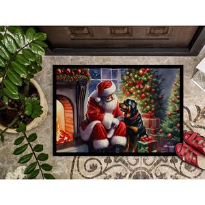 Rottweiler Santa Claus Doormat Non-Slip Washable Low Pile 24H X 36W <b>Indoor</b> Outdoor Front <b>Door</b> <b>Mat</b> for Entryway - Product Image 3